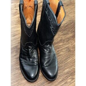 Lucchese 2000 T008202 Mens Black Ropers Pull On Boots Size 9.52E